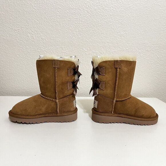 UGG Australia Bailey Bow II Boots Chestnut Toddler Girls Size 8 NEW in BOX - Picture 3 of 14